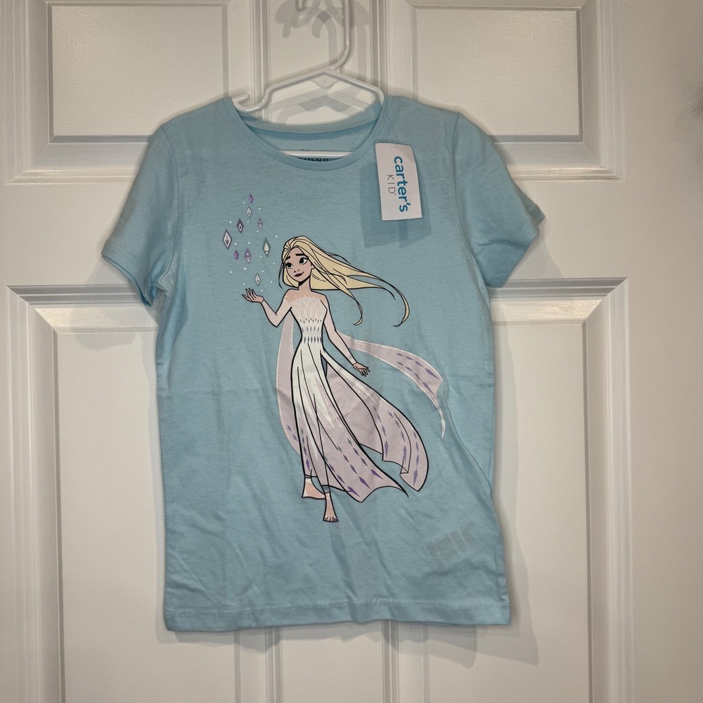 Kids Disney Frozen II Elsa Light Blue TShirt Size‎ 7